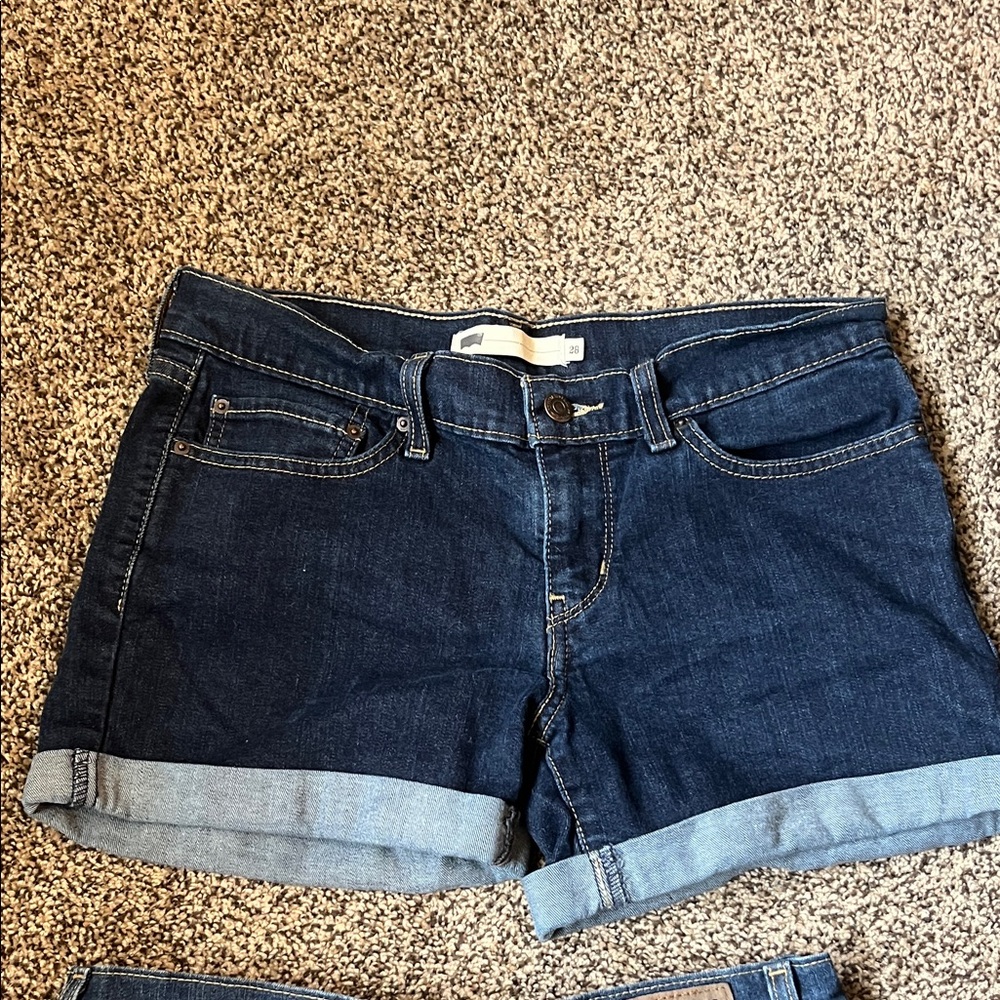 Levi's Dark Blue Denim Roll-Cuff Shorts